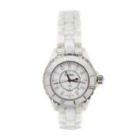CHANEL 'J12' CERAMIC AND STAINLESS STEEL LADY'S WRIST WATCH