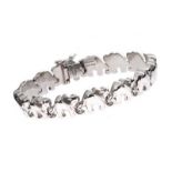 18CT WHITE GOLD ELEPHANT BRACELET