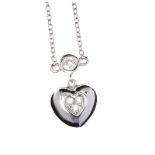 18CT WHITE GOLD DIAMOND HEART SHAPED NECKLACE