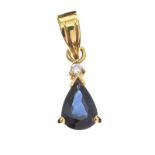 18CT GOLD SAPPHIRE AND DIAMOND PENDANT