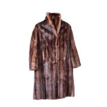 VINTAGE 3/4 LENGTH MID-DARK BROWN MINK FUR COAT