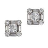 18CT WHITE GOLD DIAMOND EARRINGS