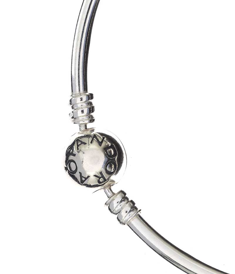 PANDORA STERLING SILVER BANGLE AND CHARMS - Image 3 of 4