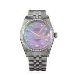 ROLEX 'DATEJUST' STAINLESS STEEL DIAMOND-SET LADY'S WRIST WATCH