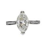 18CT WHITE GOLD DIAMOND SOLITAIRE RING