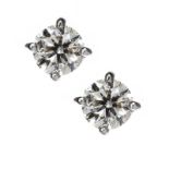 18CT WHITE GOLD DIAMOND STUD EARRINGS