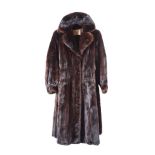 VINTAGE 3/4 LENGTH DARK BROWN MINK FUR COAT