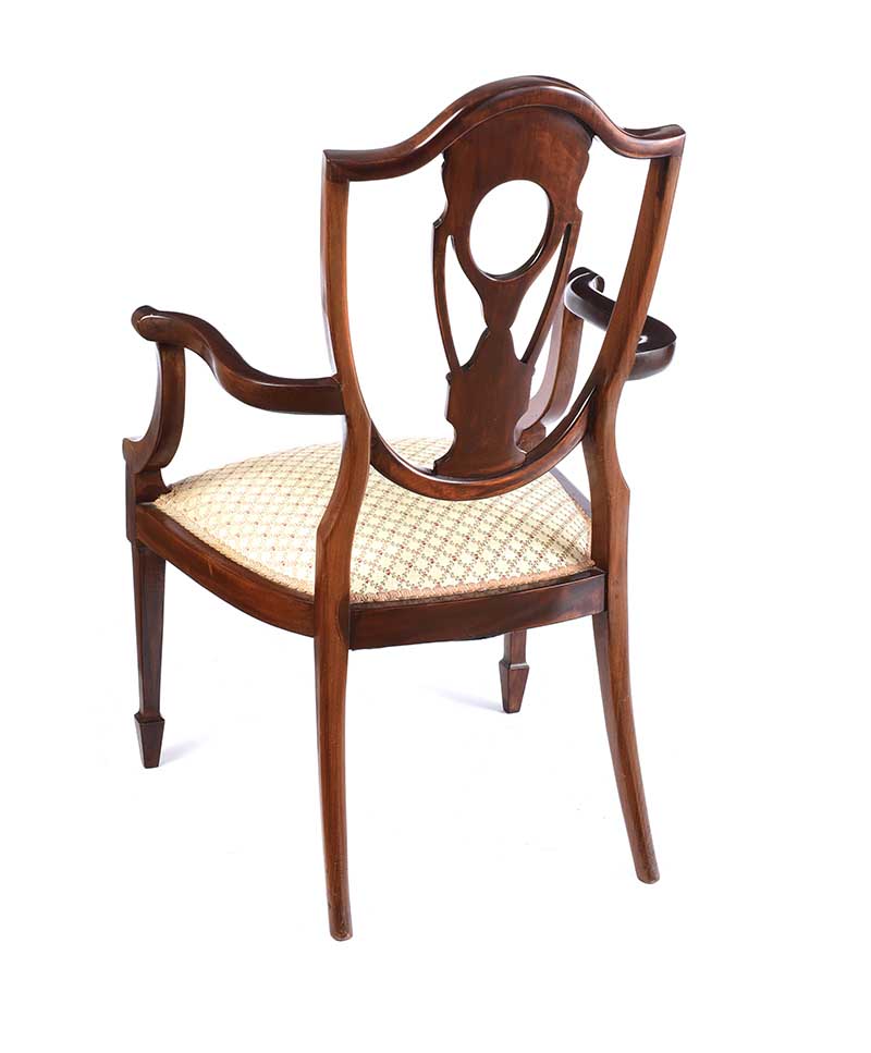 EDWARDIAN INLAID MAHOGANY ARMCHAIR - Image 7 of 7