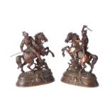 PAIR OF SPELTER METAL FIGURES