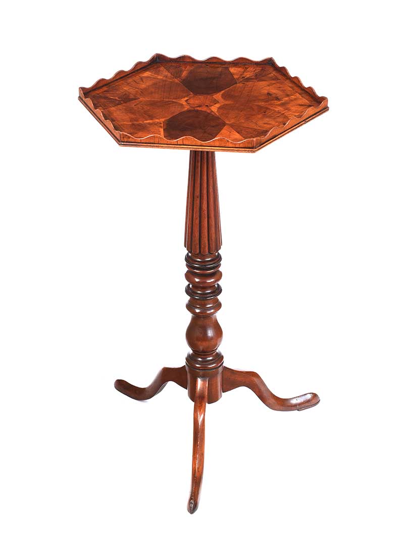 OYSTER VENEERED LAMP TABLE