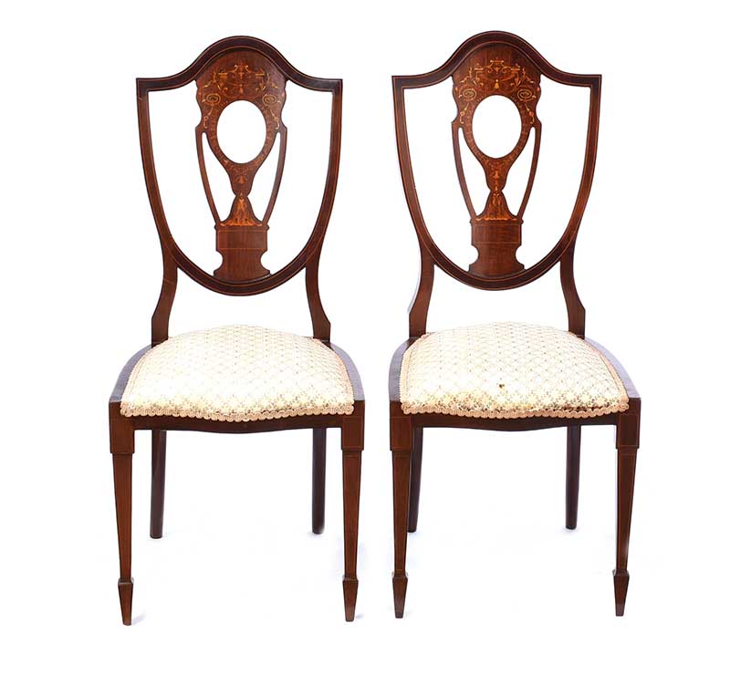 PAIR OF EDWARDIAN INLAID OCCASIONAL CHAIRS - Image 5 of 6