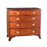 GEORGIAN MAHOGANY BOW FRONT CHEST OF DRAWERS