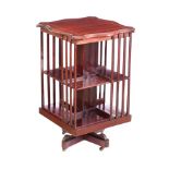 EDWARDIAN MAHOGANY REVOLVING BOOKCASE