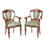 PAIR OF BALLOON BACK ARMCHAIRS