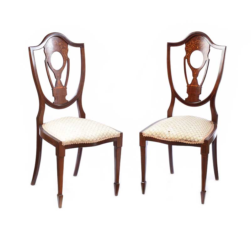 PAIR OF EDWARDIAN INLAID OCCASIONAL CHAIRS