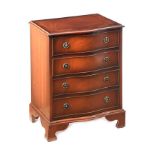 MAHOGANY SERPENTINE FRONT MINIATURE CHEST OF DRAWERS