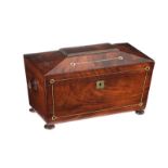 REGENCY MAHOGANY TEA CADDY