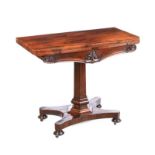 VICTORIAN ROSEWOOD TURN OVER LEAF TEA TABLE