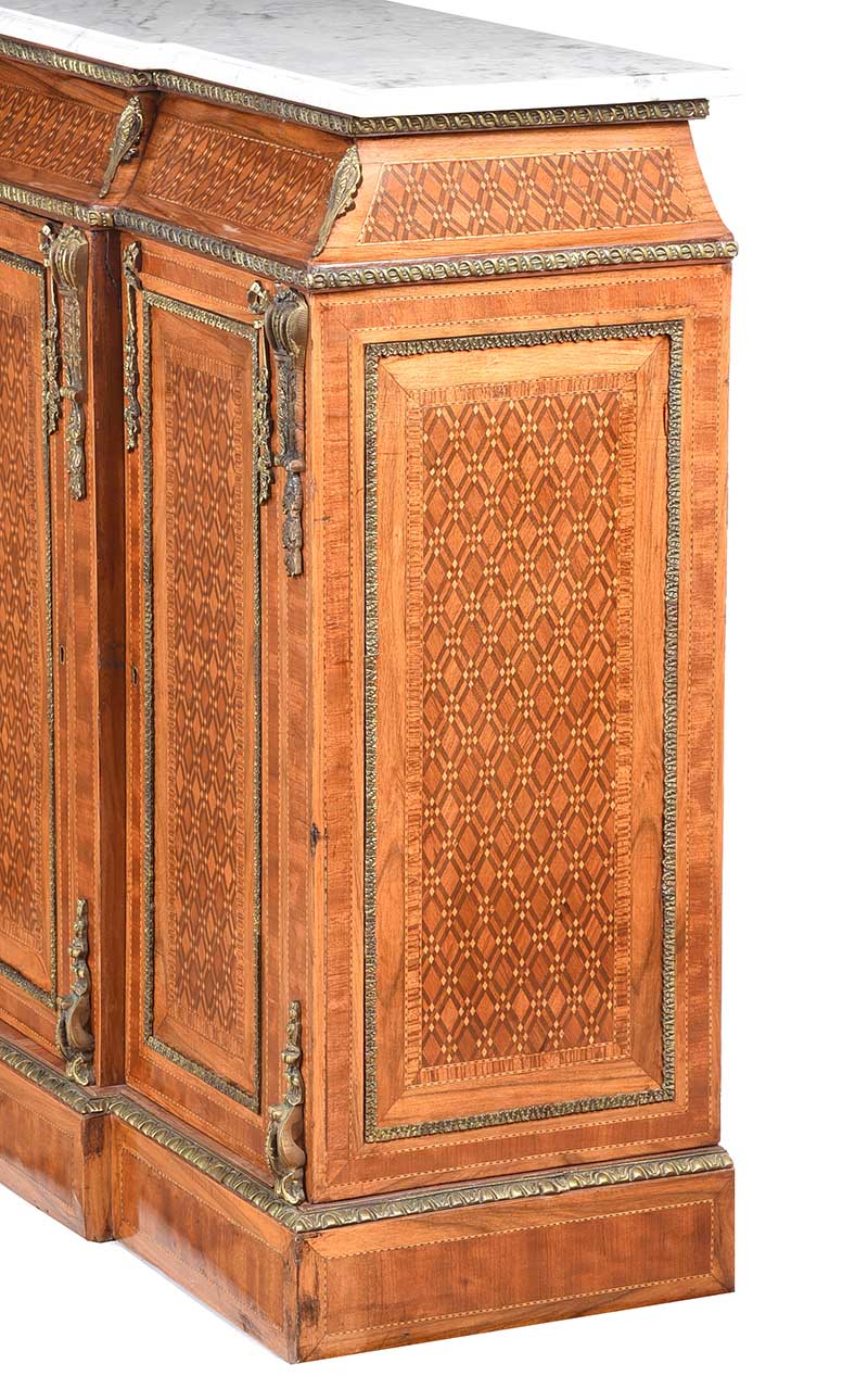 INLAID MARBLE TOP SIDE CABINET - Image 8 of 8