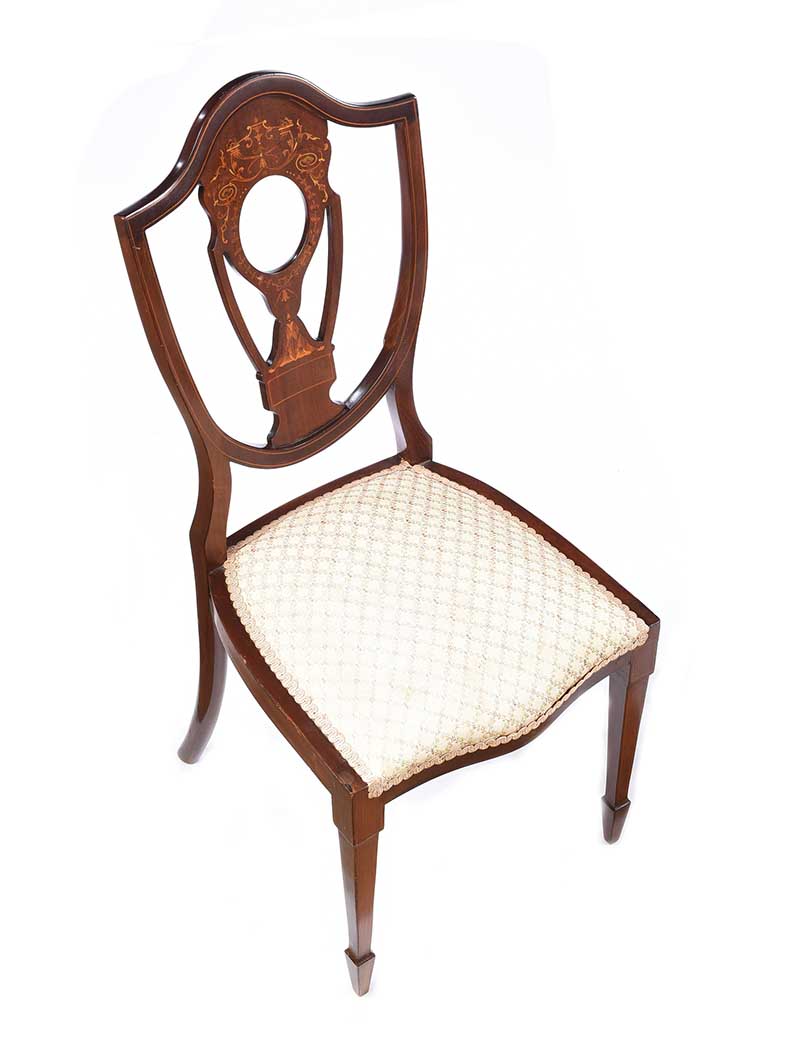 PAIR OF EDWARDIAN INLAID OCCASIONAL CHAIRS - Image 3 of 6