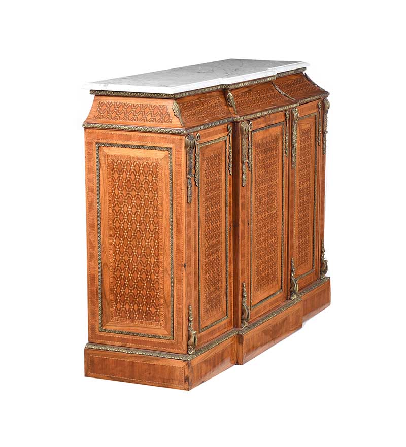 INLAID MARBLE TOP SIDE CABINET - Image 7 of 8