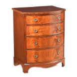 MAHOGANY BOW FRONT CHEST OF DRAWERS