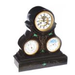 VICTORIAN SLATE CLOCK BAROMETER