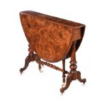 VICTORIAN BURR WALNUT SUTHERLAND TABLE