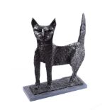 Graham Knuttel - STANDING CAT - Limited Edition Cast Bronze Sculpture (6/8) - 17.5 x 12 inches -