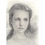 Ken Hamilton - PORTRAIT OF A YOUNG GIRL - Pencil on Paper - 11 x 8 inches - Signed in Monogram