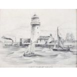 Irish School - LIGHTHOUSE AT HOWTH - Pencil on Paper - 8 x 11 inches - Unsigned