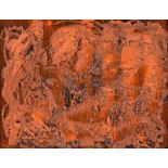 Gerard Dillon - ORANGE FLOW - Sand & Mixed Media - 12 x 15 inches - Signed