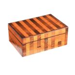 VICTORIAN ROSEWOOD & SATIN WOOD JEWELLERY BOX