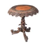 VICTORIAN CARVED BURMESE LAMP TABLE