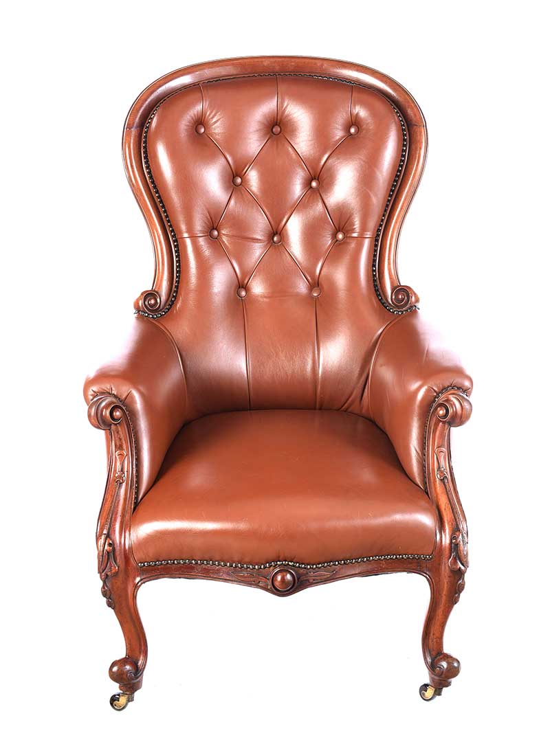 VICTORIAN BUTTON BACK RUTLAND ARMCHAIR - Image 5 of 7