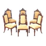 A VERY FINE SET OF SIX VICTORIAN GILLOWS DINING ROOM CHAIRS