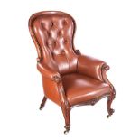 VICTORIAN BUTTON BACK RUTLAND ARMCHAIR