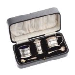 CASED SILVER CONDIMENT SET