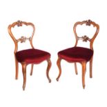 PAIR OF VICTORIAN BALLOON BACK SIDE CHAIRS