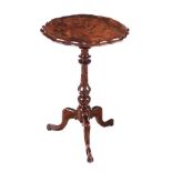 VICTORIAN BURR WALNUT LAMP TABLE