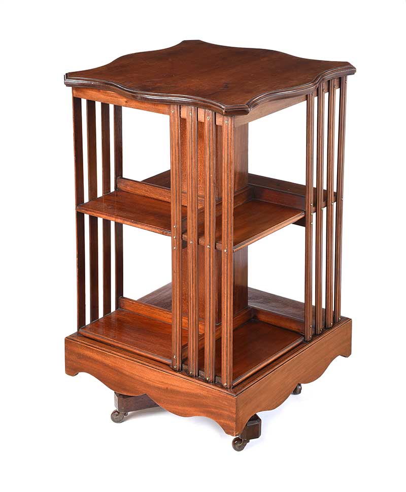 EDWARDIAN MAHOGANY REVOLVING BOOKCASE