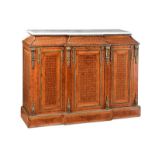 INLAID MARBLE TOP SIDE CABINET