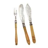 BONE HANDLED BUTTER KNIVES & FORK