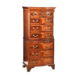 MAHOGANY SERPENTINE FRONT CHEST ON CHEST
