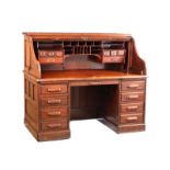 "DERBY DESK" VICTORIAN MAHOGANY ROLL TOP DESK