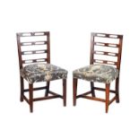 PAIR OF GEORGIAN MAHOGANY LADDER BACK SIDE CHAIRS