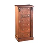 VICTORIAN MAHOGANY WELLINGTON CHEST OF DRAWERS