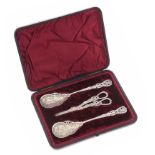 BOXED SILVER-PLATED FRUIT SET