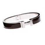 HERMES STAINLESS STEEL 'H' BANGLE