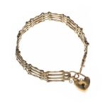 9CT GOLD GATE LINK BRACELET